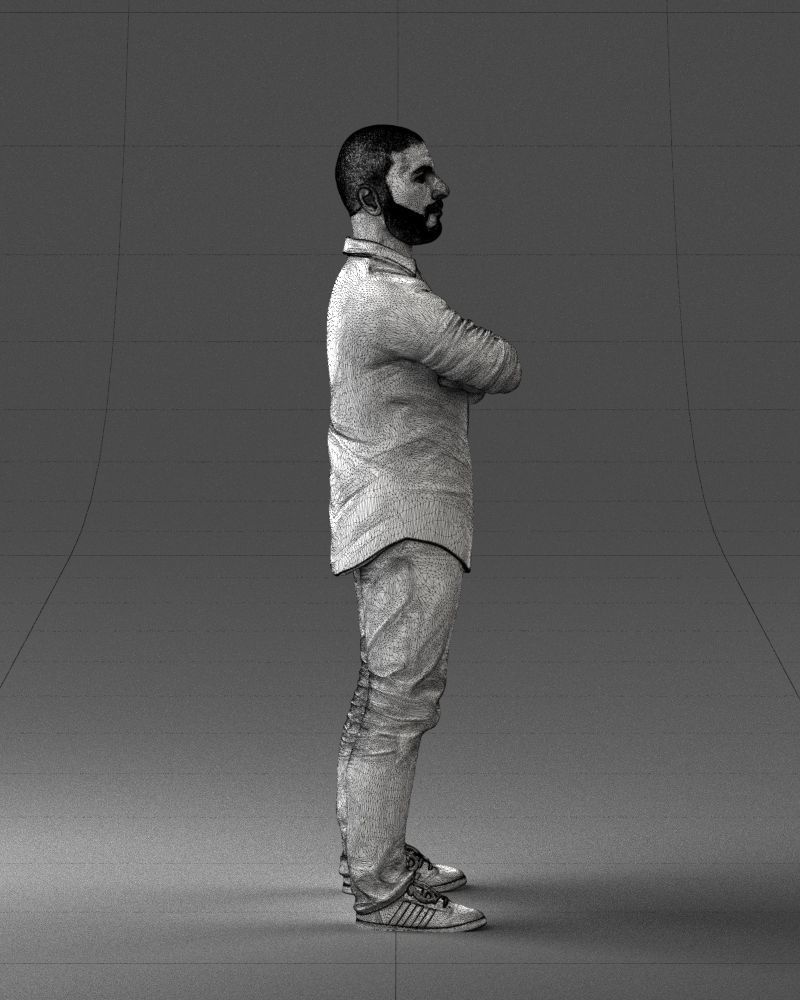 000225 Realistic Male Character in Casual Pink Shirt 1121 3dp 3D print model_14