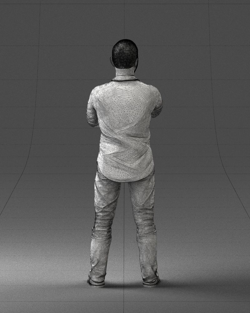 000225 Realistic Male Character in Casual Pink Shirt 1121 3dp 3D print model_20