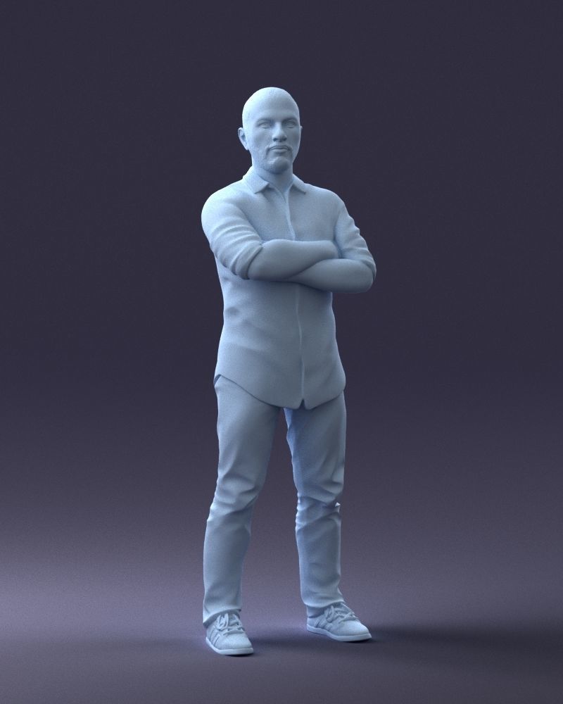 000225 Realistic Male Character in Casual Pink Shirt 1121 3dp 3D print model_7
