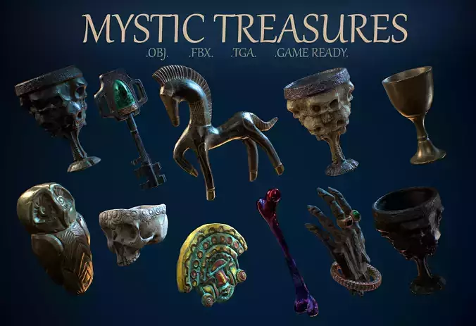 Mystic Treasures Props - Game Ready