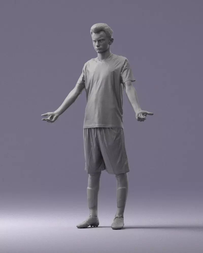 000308 Soccer Player in Blue and White Uniform 1114 3dp 3D print model_10