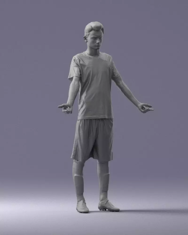 000308 Soccer Player in Blue and White Uniform 1114 3dp 3D print model_2