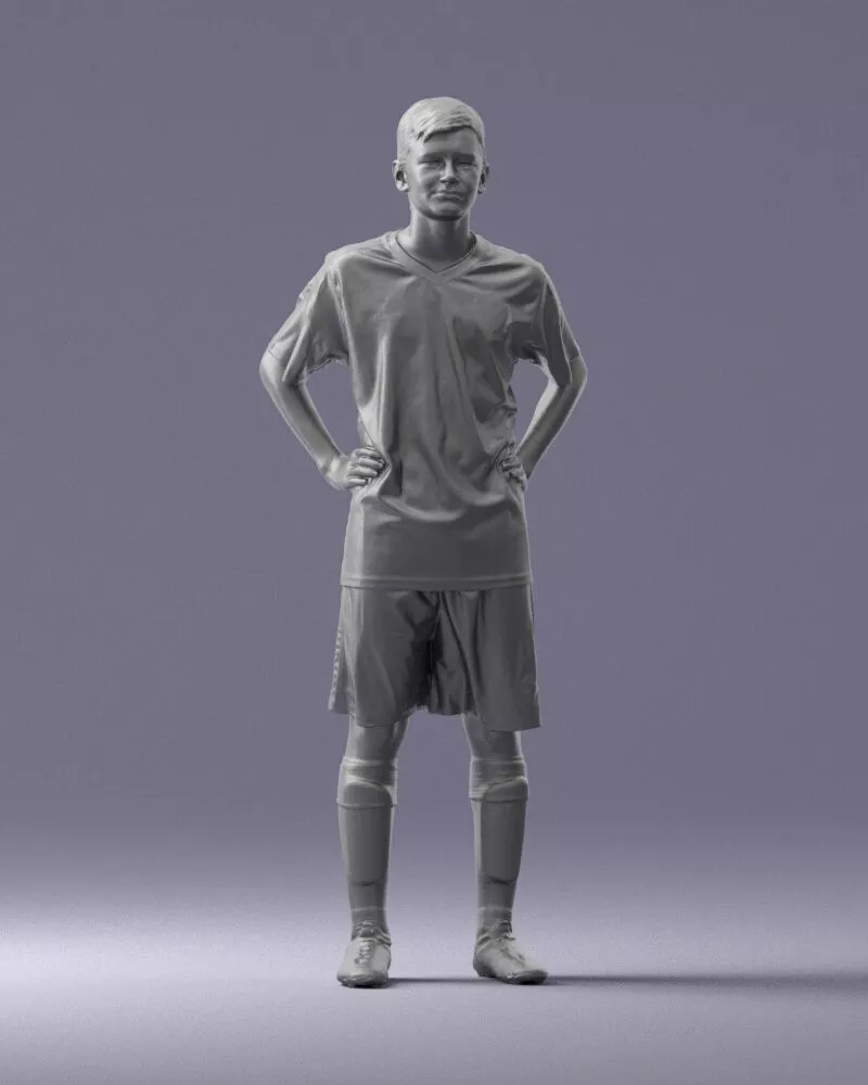 000309 Young Soccer Player in Blue and White Uniform 1114 3dp 3D print model
