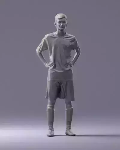 000309 Young Soccer Player in Blue and White Uniform 1114 3dp