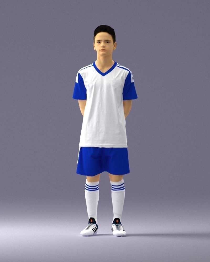 000319 Young Male Soccer Player Standing 1114 3D model_34