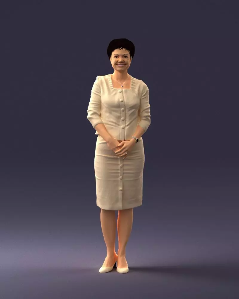 000353 Woman in Beige Dress 3dp 3D print model