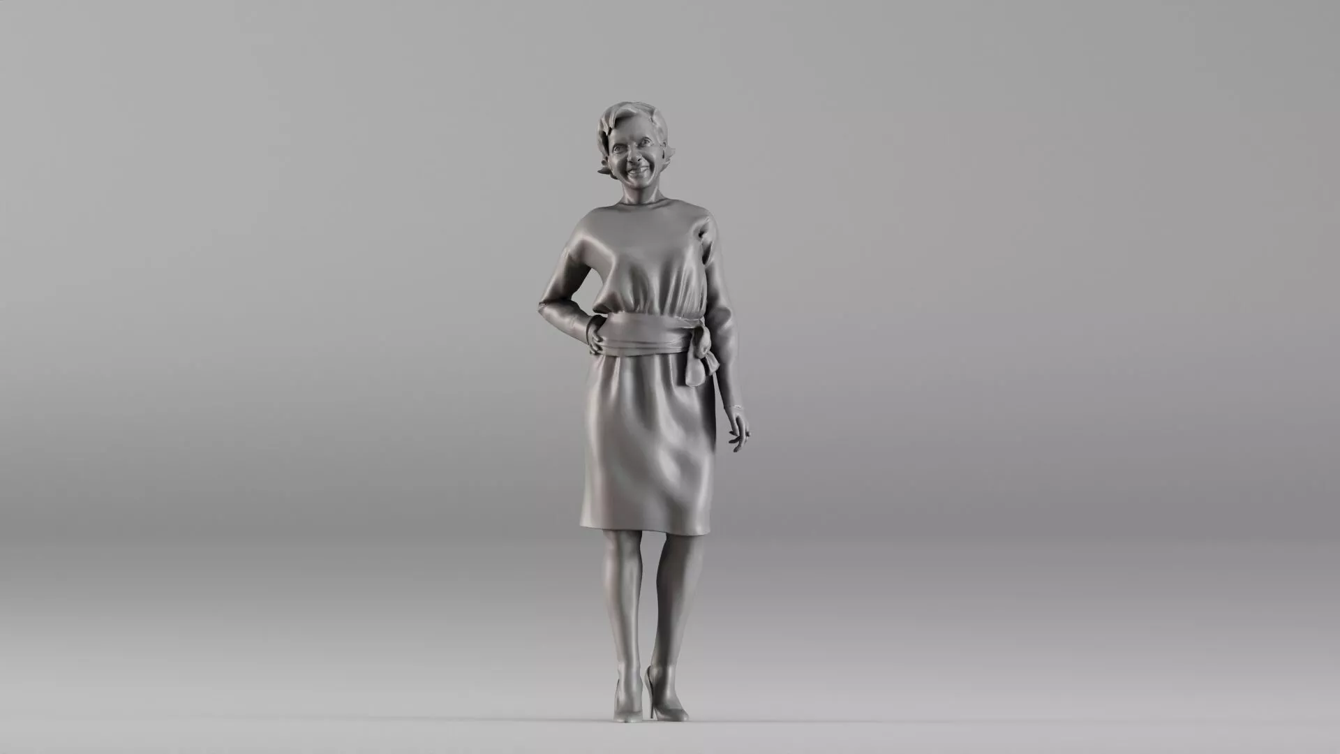 000351 Woman in Green Dress 3dp 3D print model