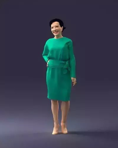 000351 Woman in Green Dress 3dp