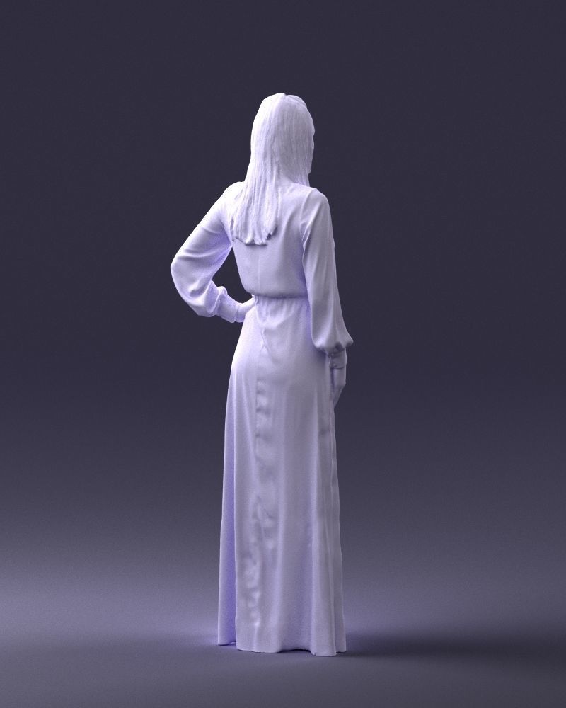000352 Woman in Green Dress 3dp 3D print model_17
