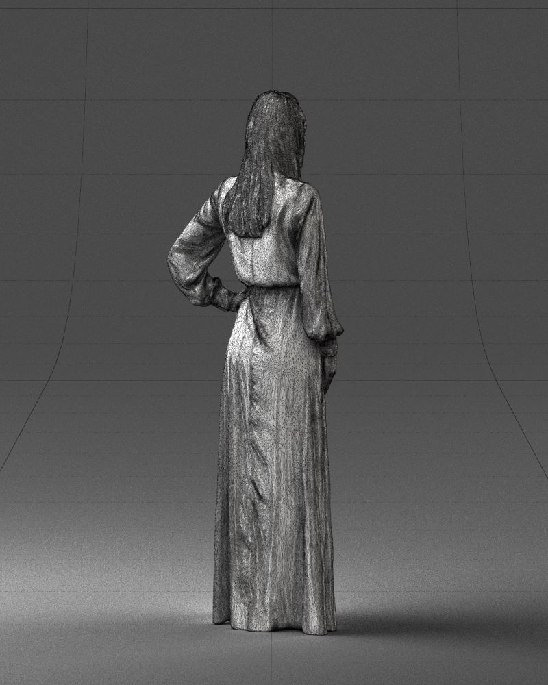 000352 Woman in Green Dress 3dp 3D print model_18