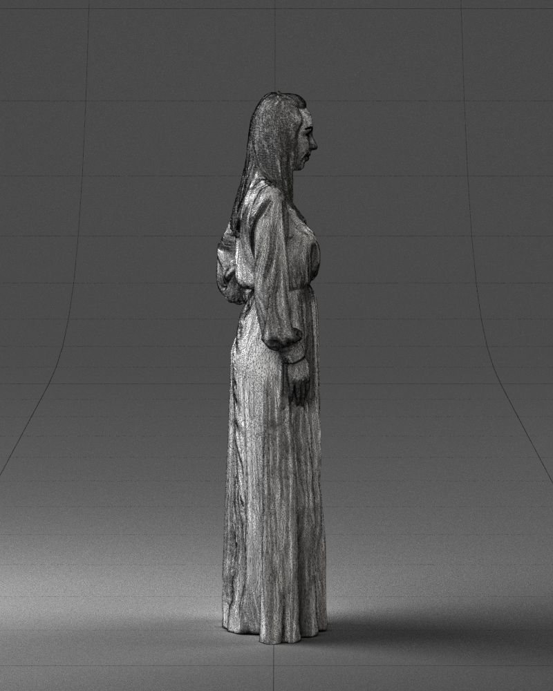 000352 Woman in Green Dress 3dp 3D print model_15
