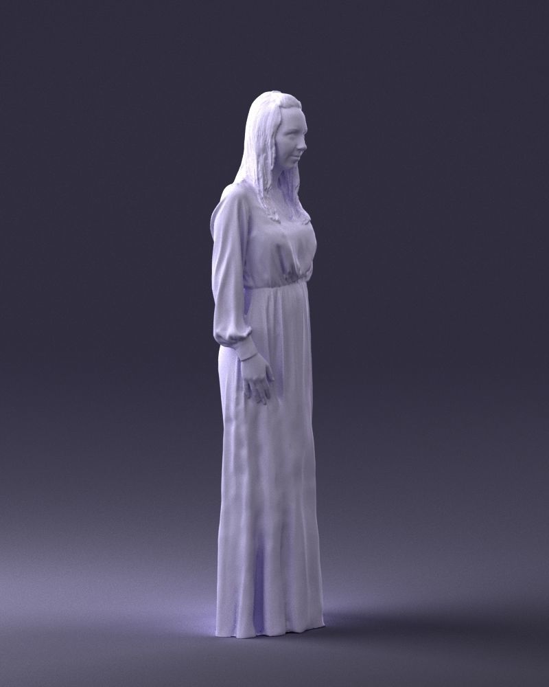 000352 Woman in Green Dress 3dp 3D print model_11