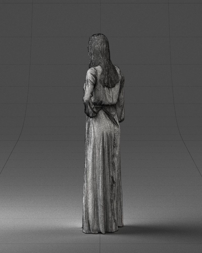 000352 Woman in Green Dress 3dp 3D print model_24