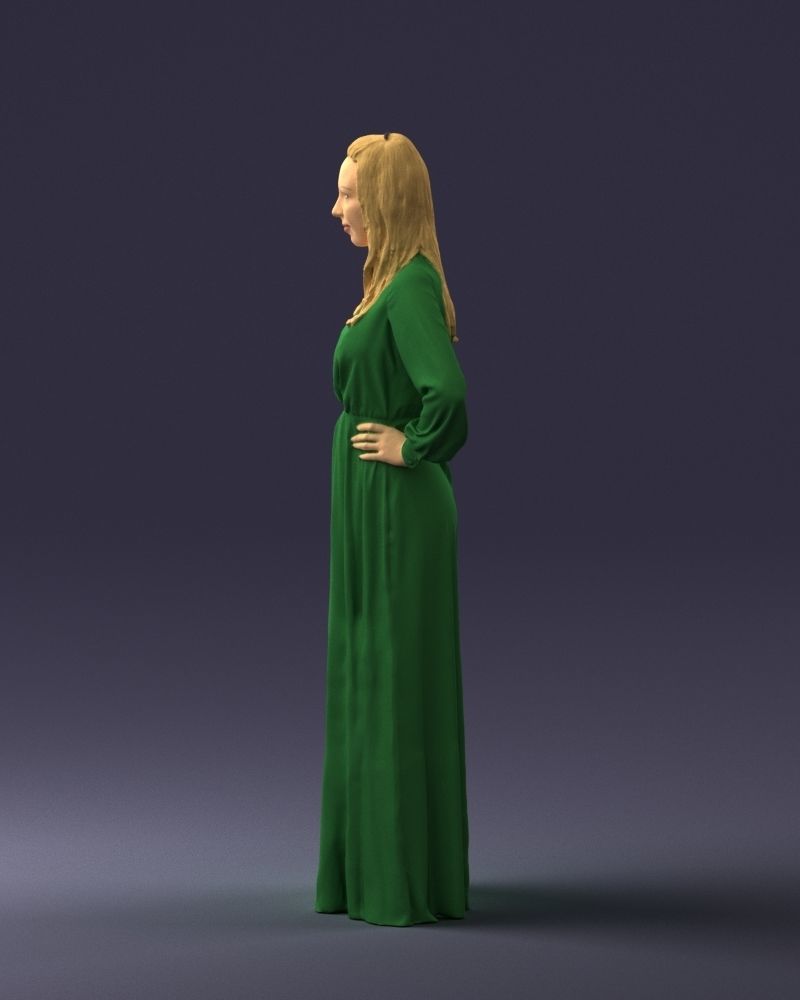 000352 Woman in Green Dress 3dp 3D print model_25