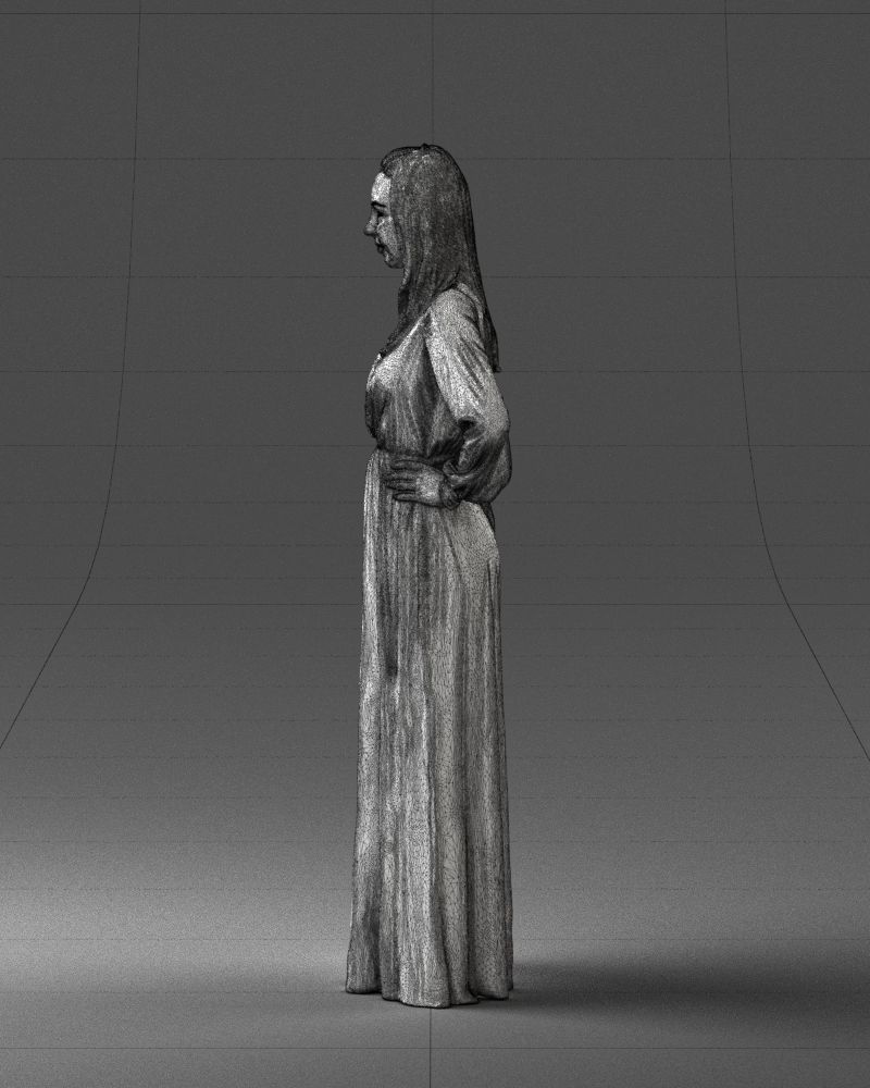 000352 Woman in Green Dress 3dp 3D print model_27