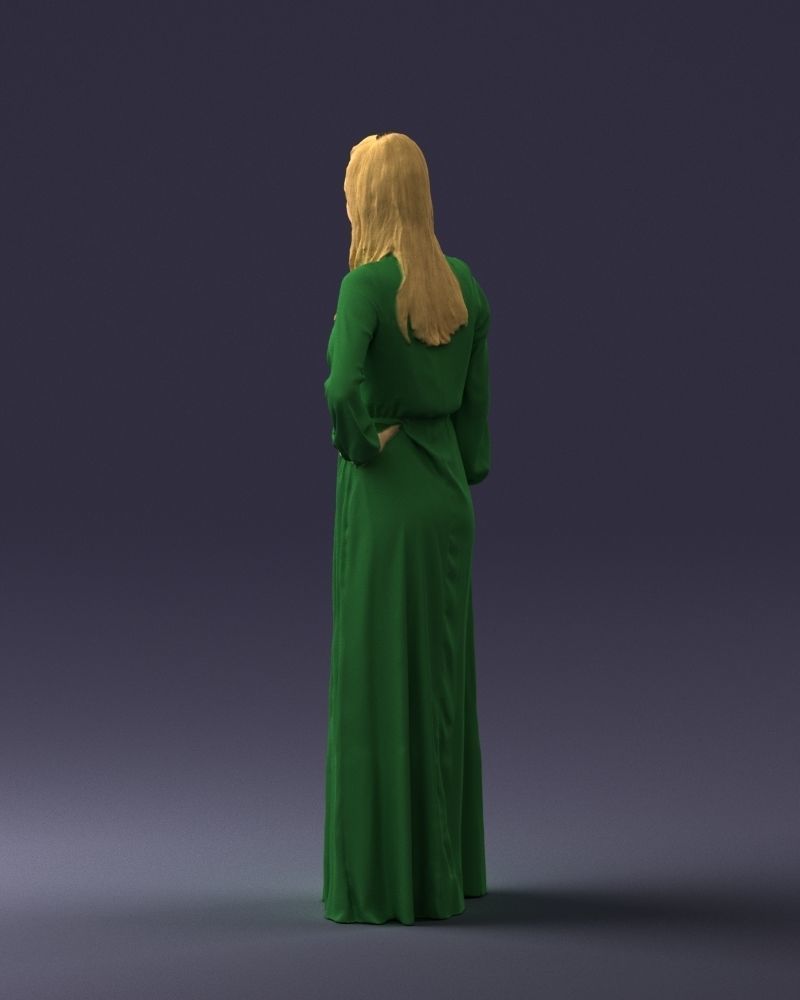 000352 Woman in Green Dress 3dp 3D print model_22