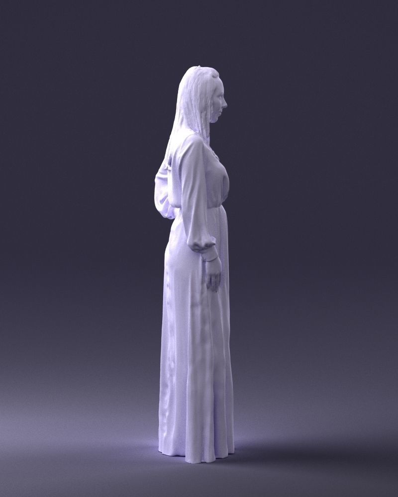 000352 Woman in Green Dress 3dp 3D print model_14