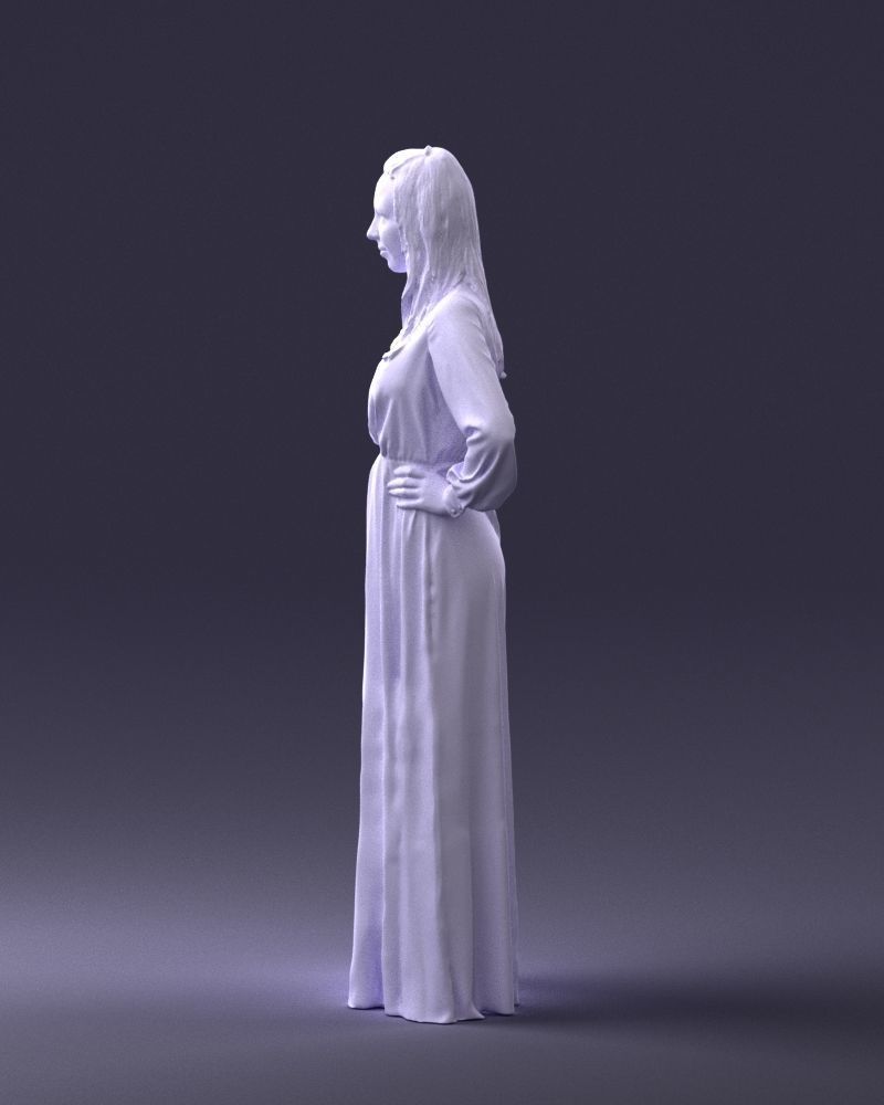 000352 Woman in Green Dress 3dp 3D print model_26