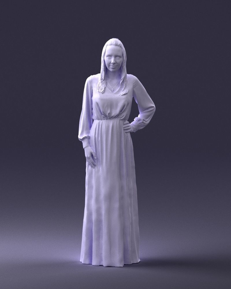 000352 Woman in Green Dress 3dp 3D print model_38