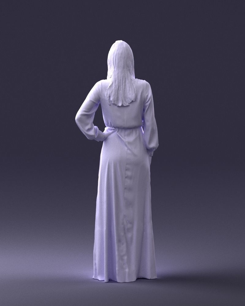 000352 Woman in Green Dress 3dp 3D print model_20