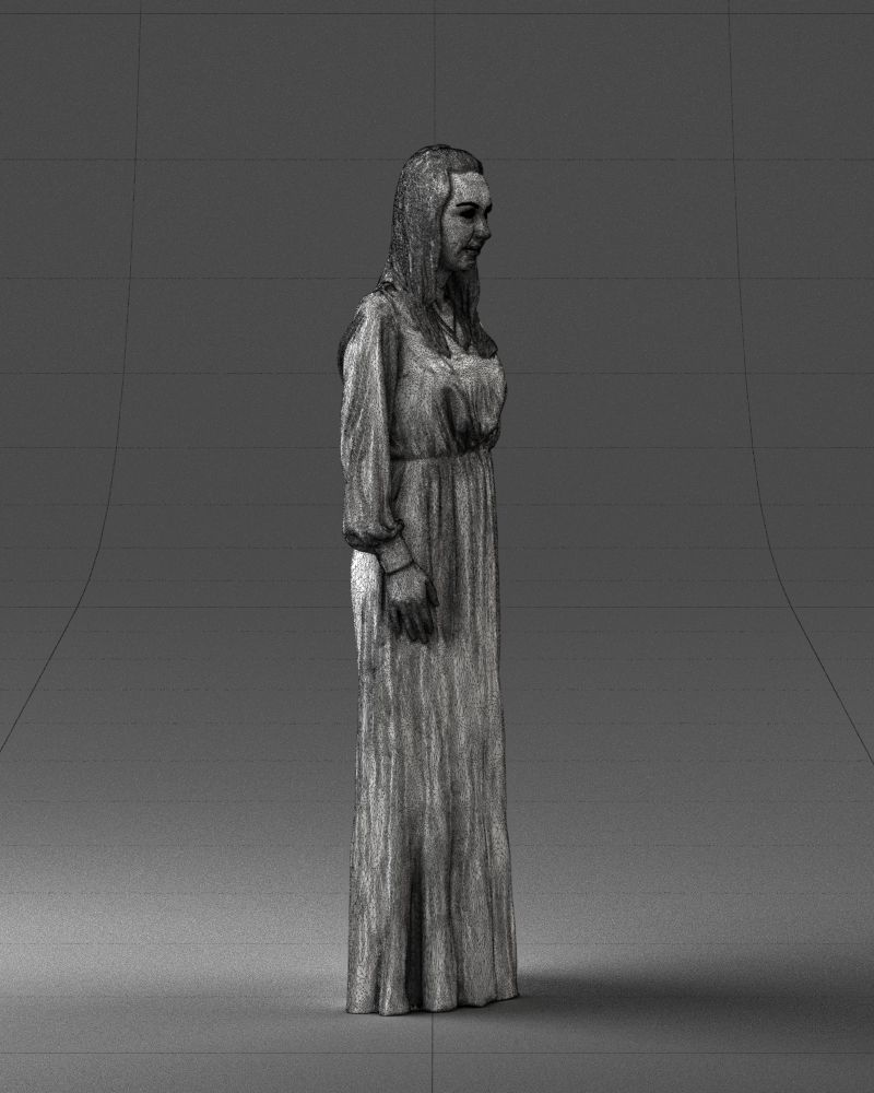 000352 Woman in Green Dress 3dp 3D print model_12