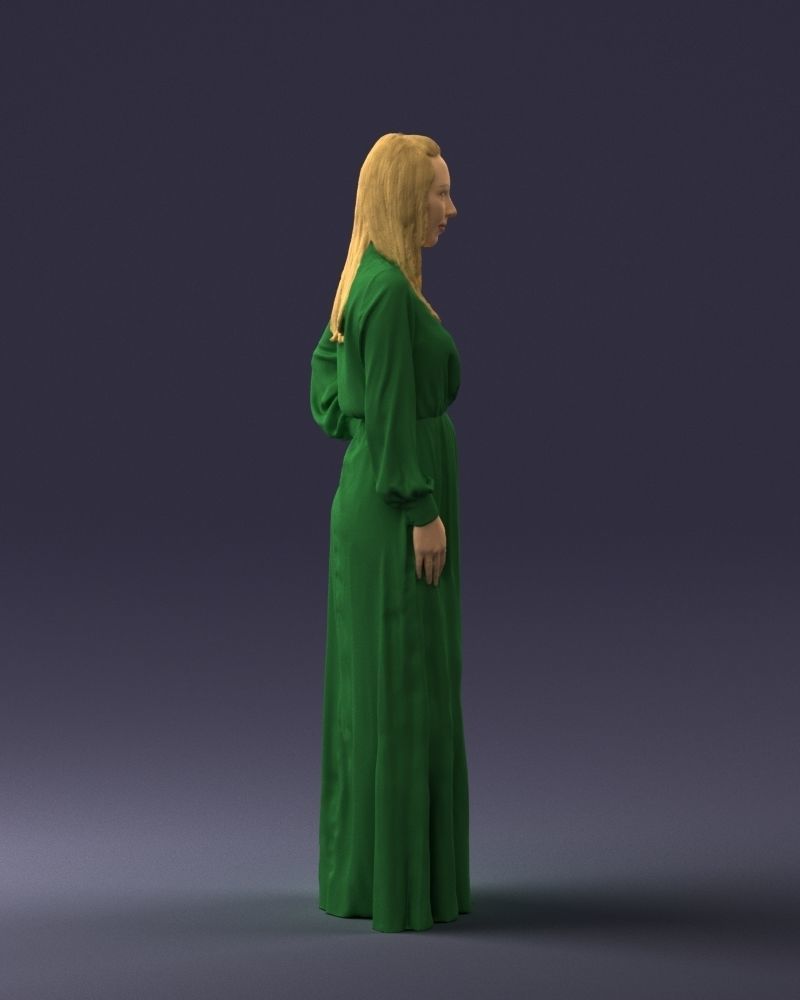 000352 Woman in Green Dress 3dp 3D print model_13