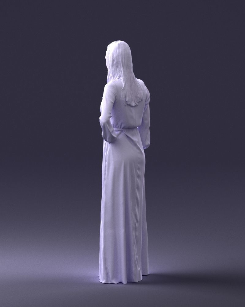 000352 Woman in Green Dress 3dp 3D print model_23