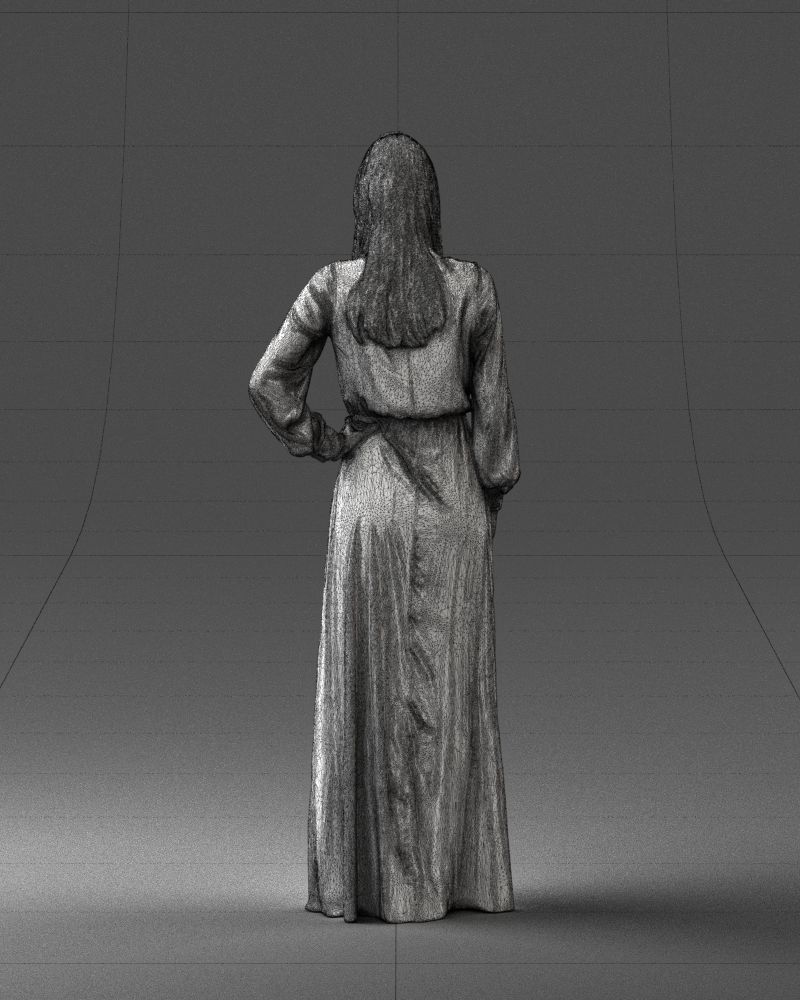 000352 Woman in Green Dress 3dp 3D print model_21