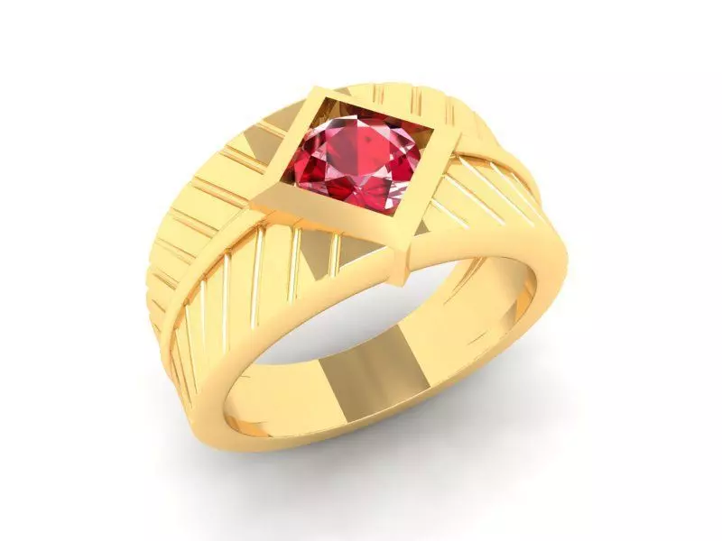 Classic Square Gemstone Men Ring 3D Model 571 3D print model