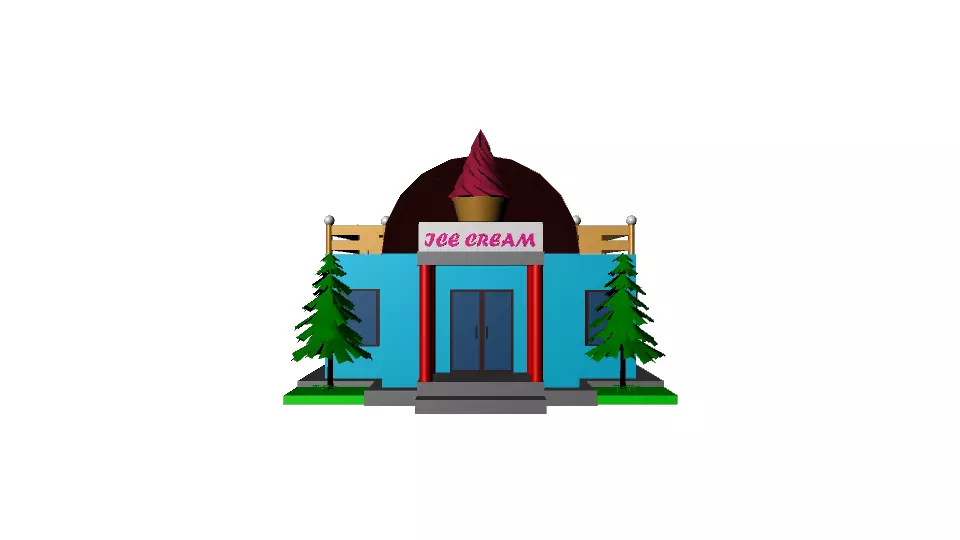 Ice Cream Shop 3D model_0