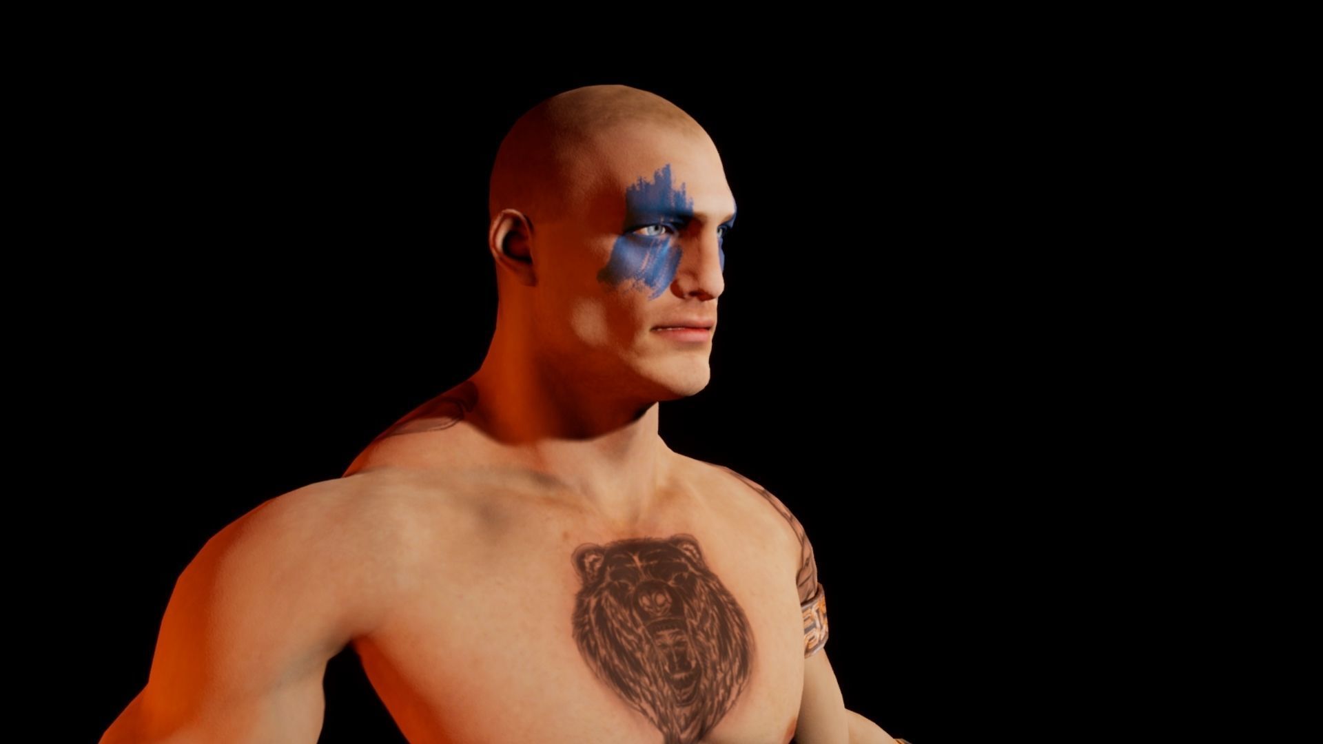 Norse Berserk Lowpoly rigged and game ready Low-poly 3D model_17