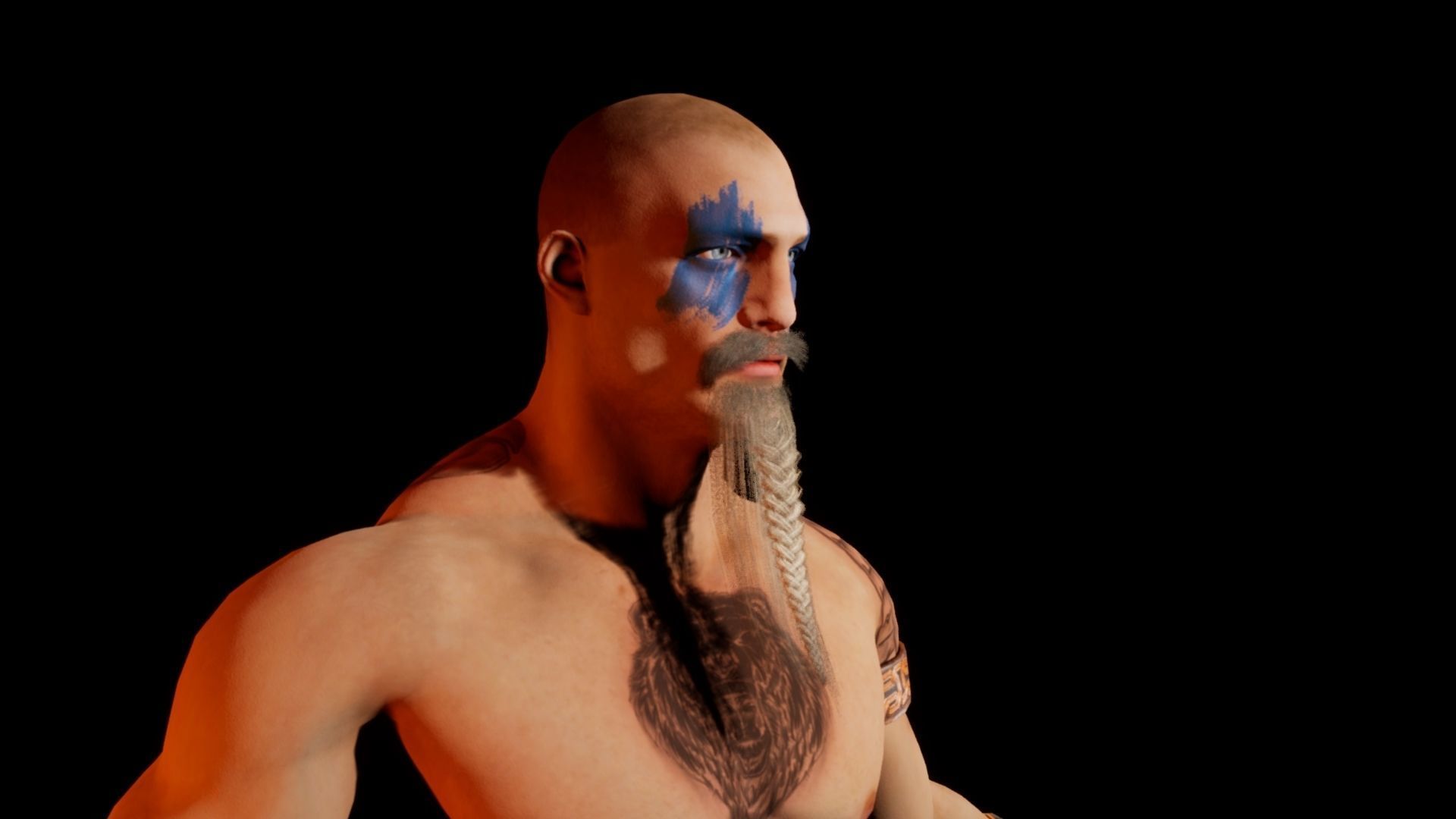 Norse Berserk Lowpoly rigged and game ready Low-poly 3D model_16