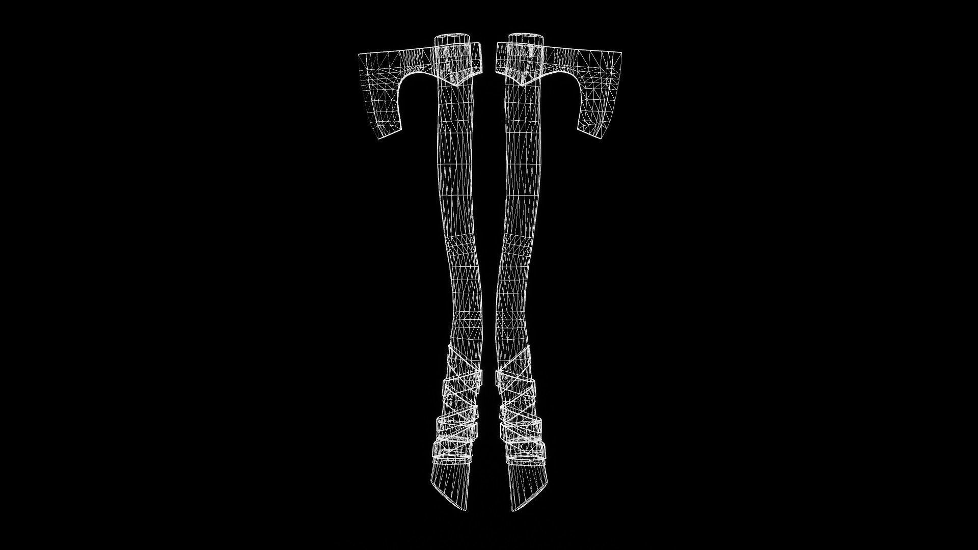 Norse Berserk Lowpoly rigged and game ready Low-poly 3D model_15