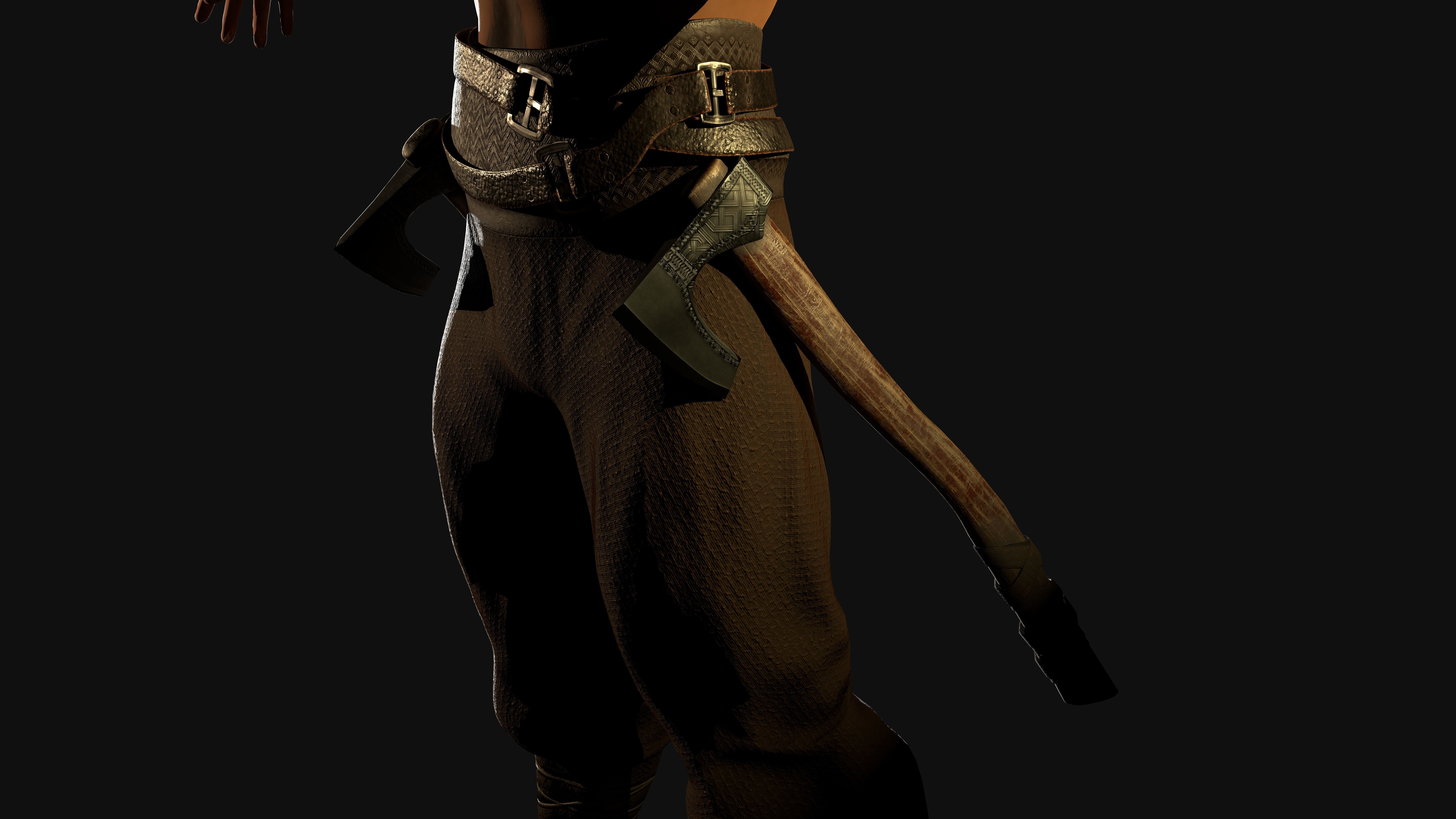 Norse Berserk Lowpoly rigged and game ready Low-poly 3D model_12