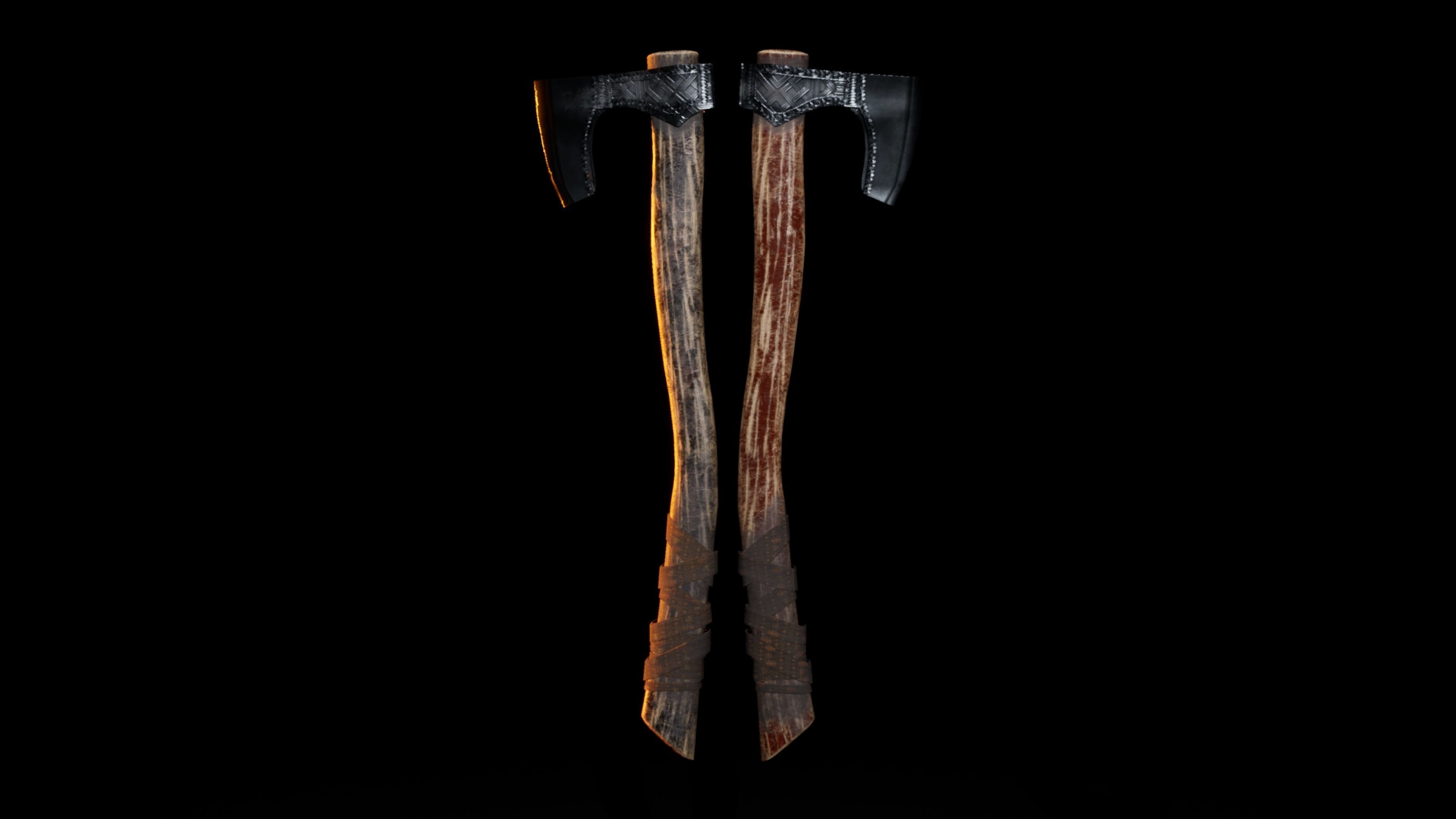 Norse Berserk Lowpoly rigged and game ready Low-poly 3D model_14