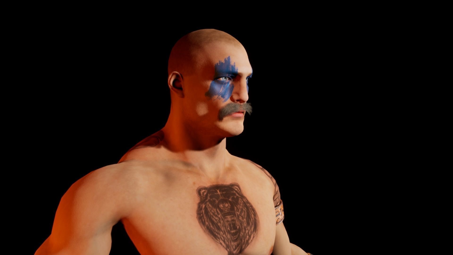 Norse Berserk Lowpoly rigged and game ready Low-poly 3D model_21