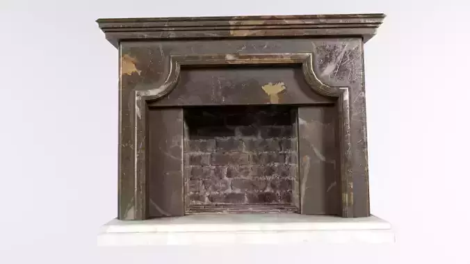 Livingroom Fireplace Low-poly 3D model