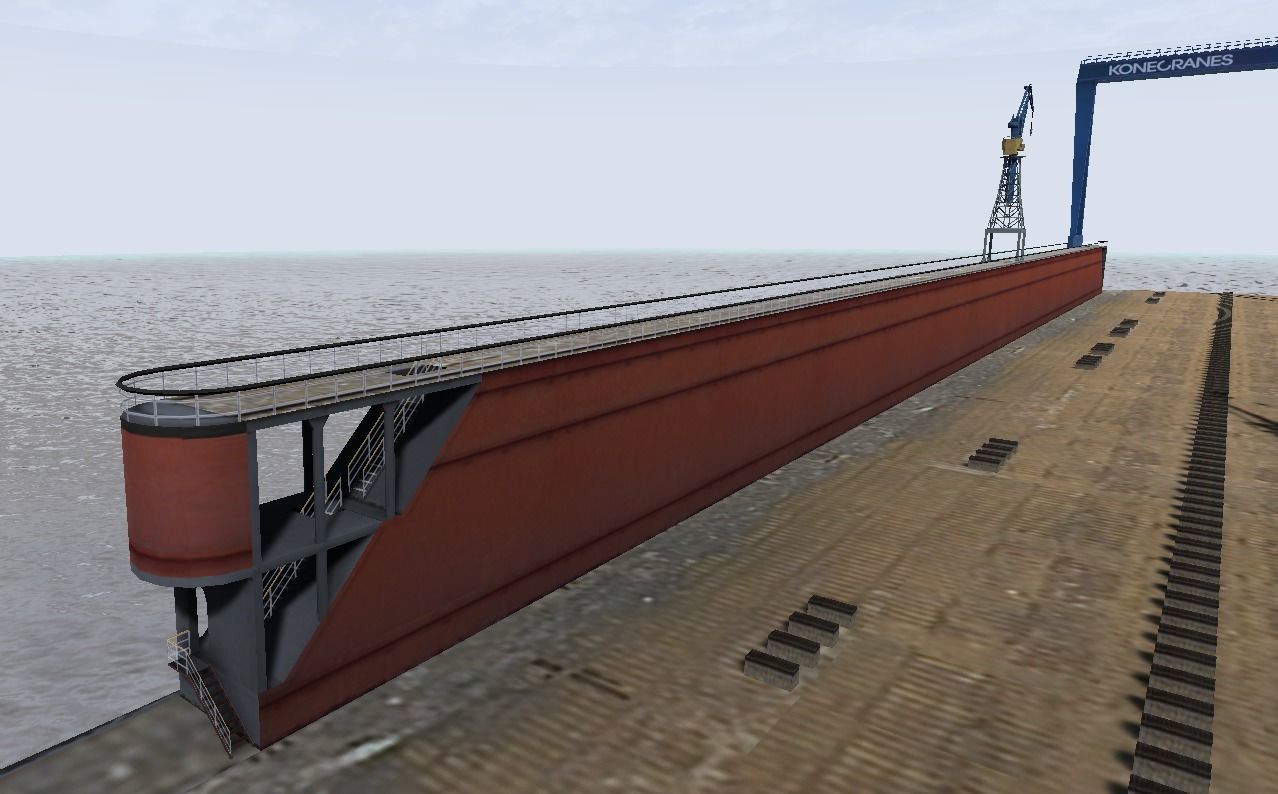 Shipyard floating dock low-poly 3d model Low-poly 3D model_5