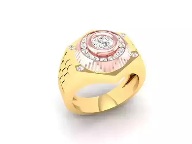 Round Halo Diamond Men Ring 573