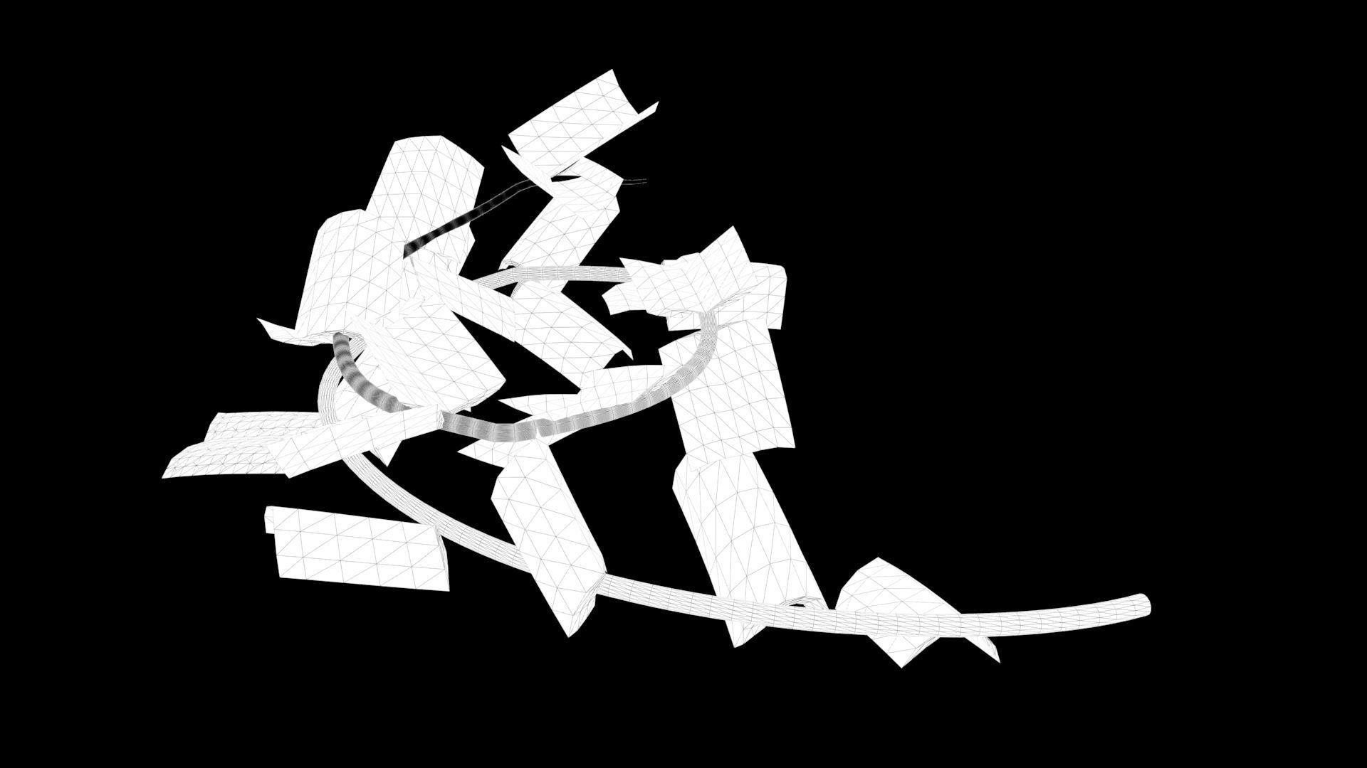 Plant leaf Low-poly 3D model_5