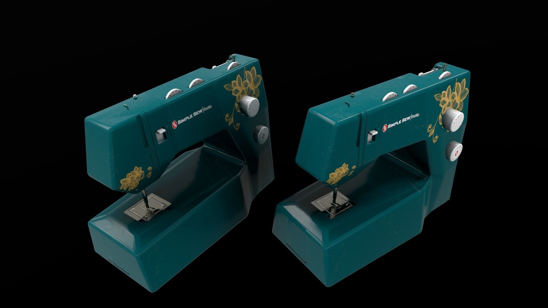 Sewing Machine Vintage Style  Low-poly 3D model_21