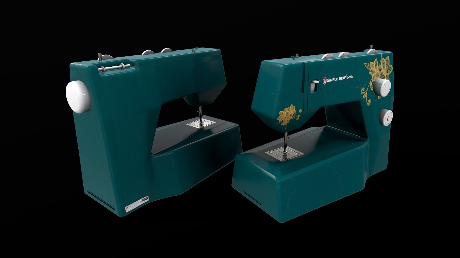 Sewing Machine Vintage Style  Low-poly 3D model_22