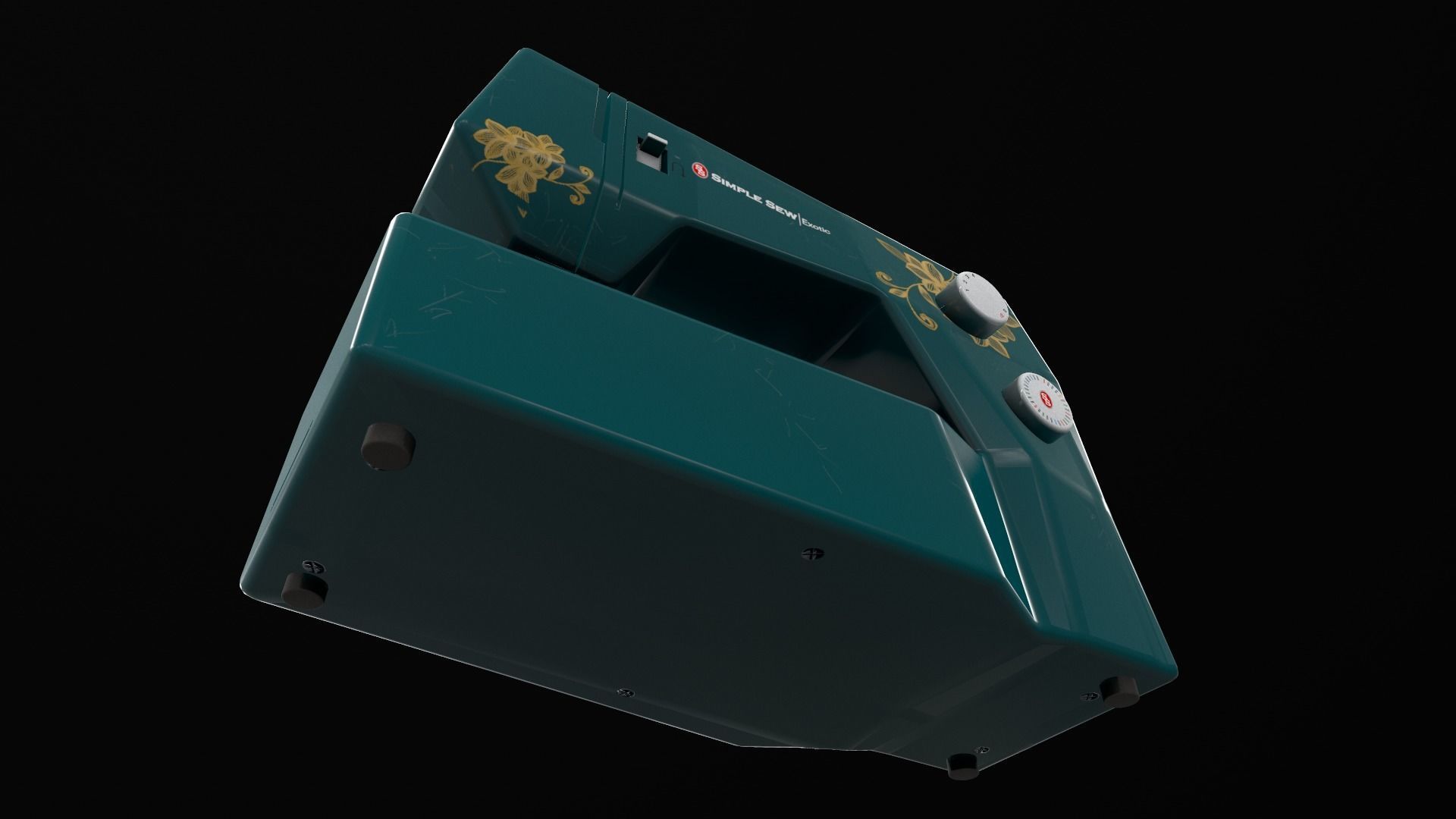 Sewing Machine Vintage Style  Low-poly 3D model_18