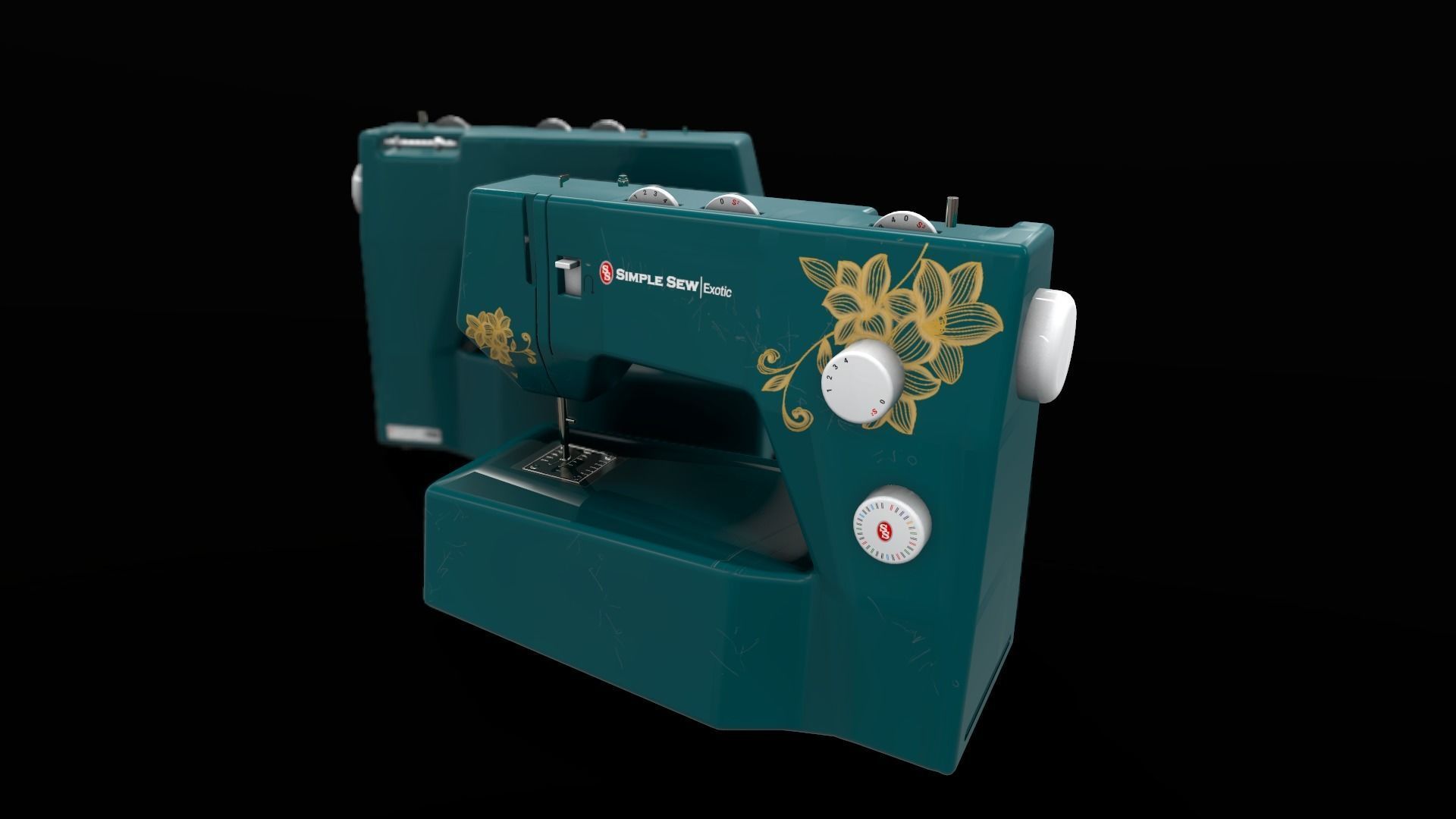 Sewing Machine Vintage Style  Low-poly 3D model_23