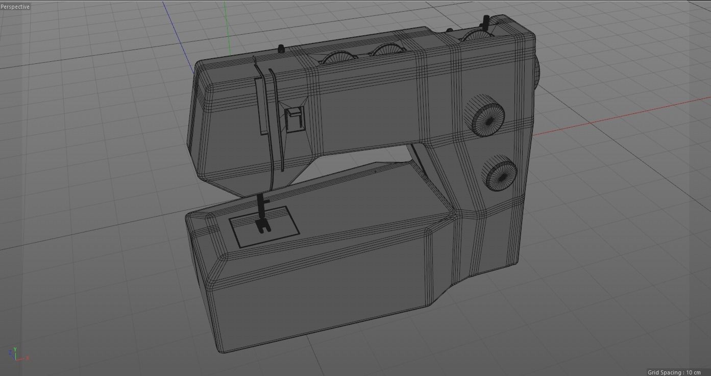 Sewing Machine Vintage Style  Low-poly 3D model_4