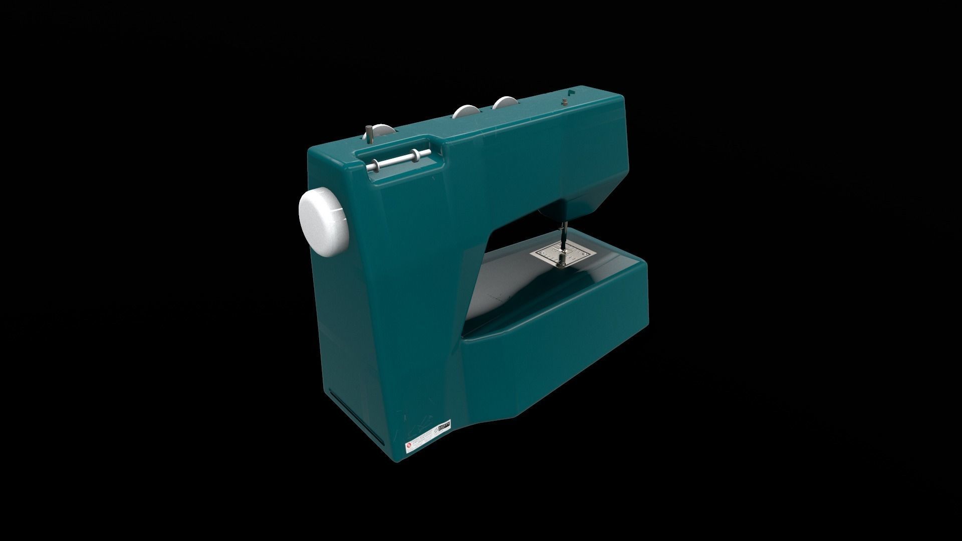 Sewing Machine Vintage Style  Low-poly 3D model_9