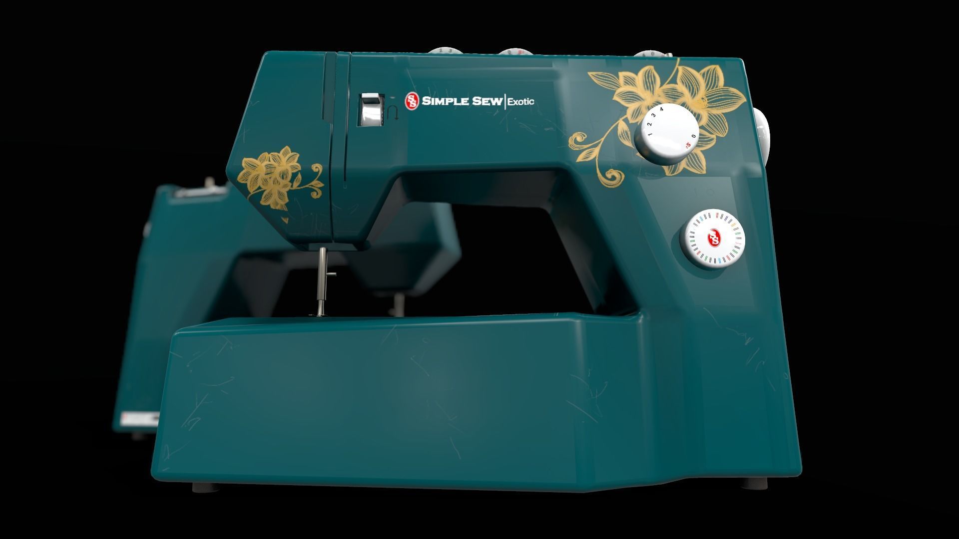 Sewing Machine Vintage Style  Low-poly 3D model_25