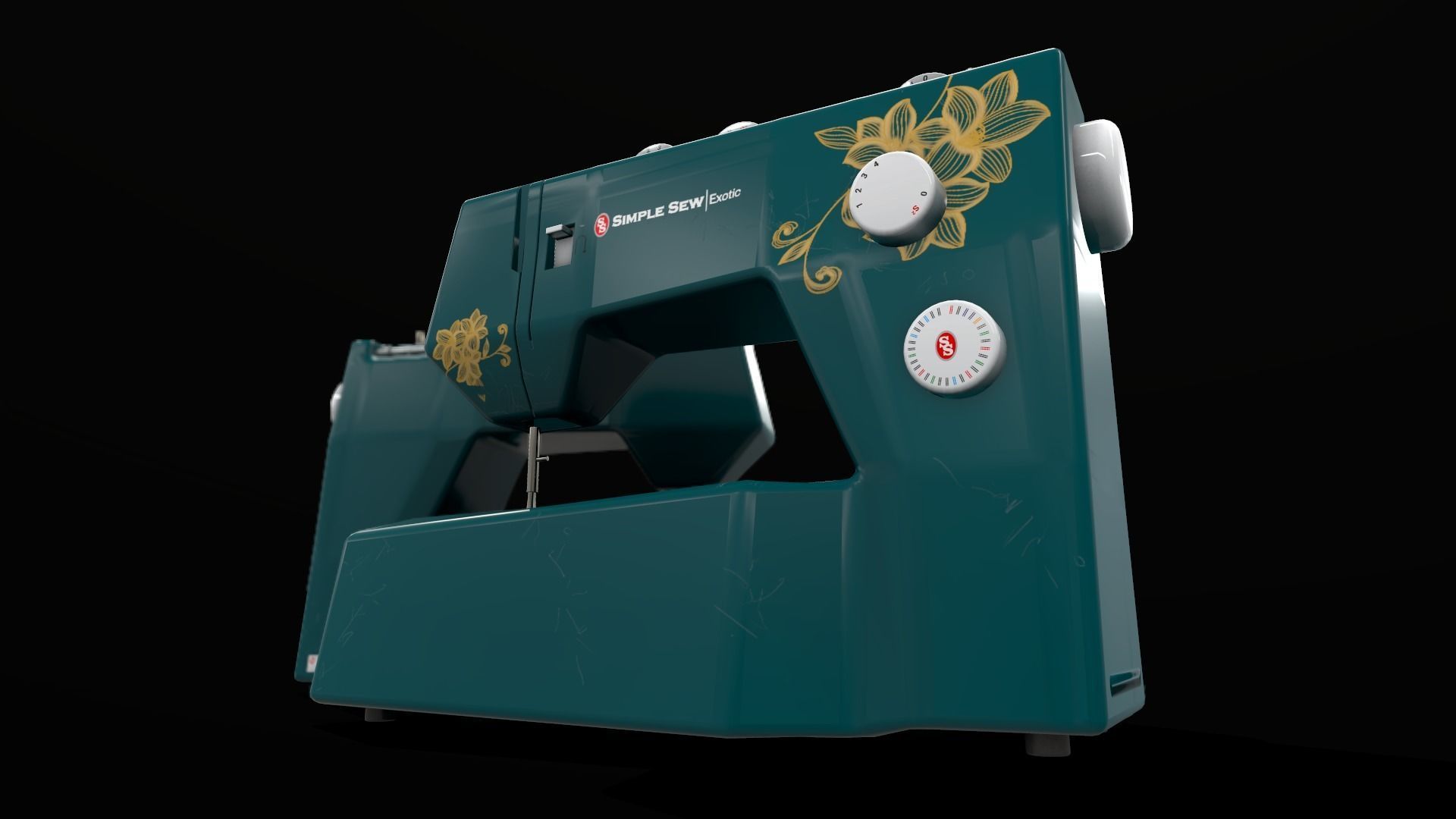 Sewing Machine Vintage Style  Low-poly 3D model_24