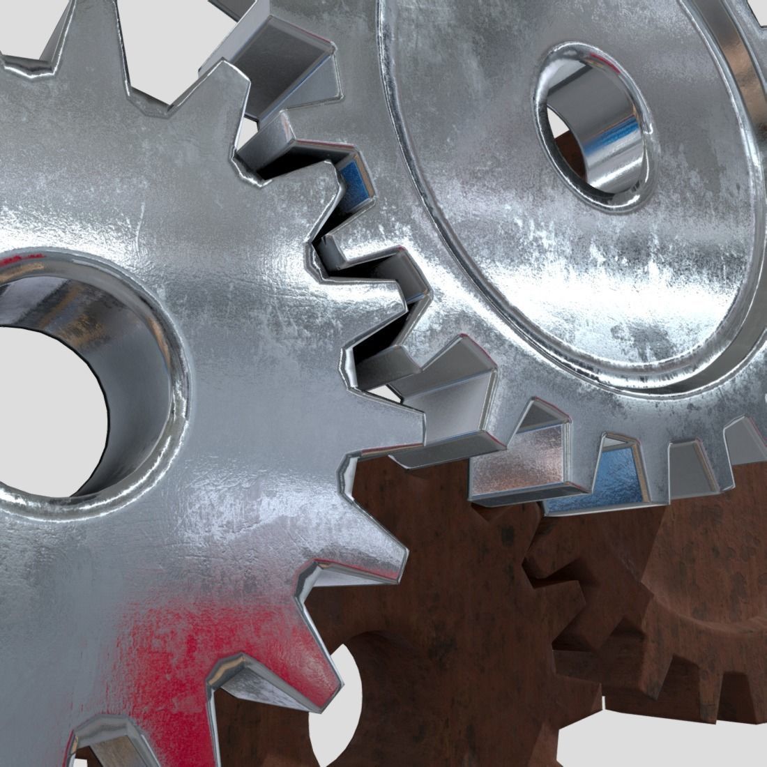 Gears three Low-poly 3D model_13