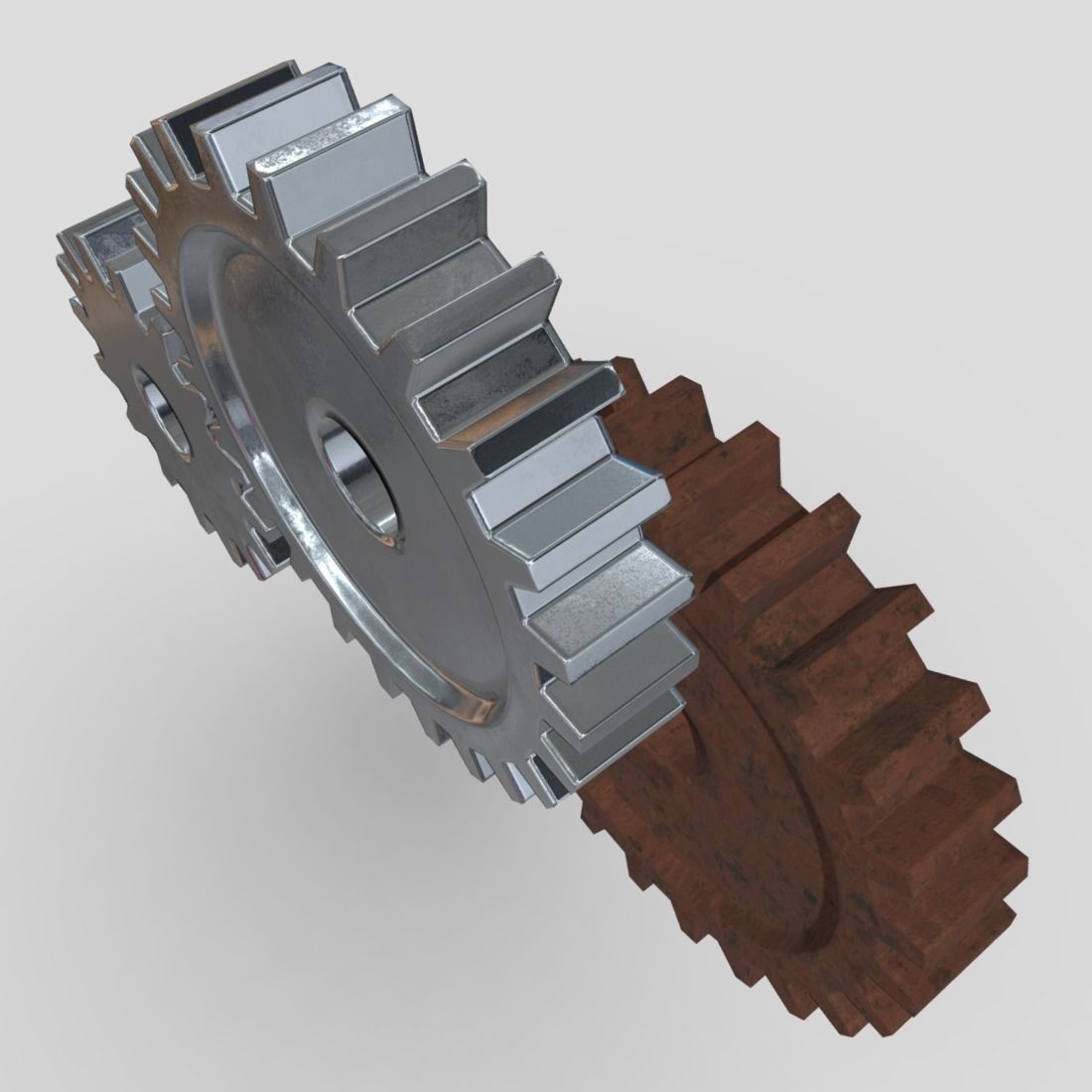Gears three Low-poly 3D model_7